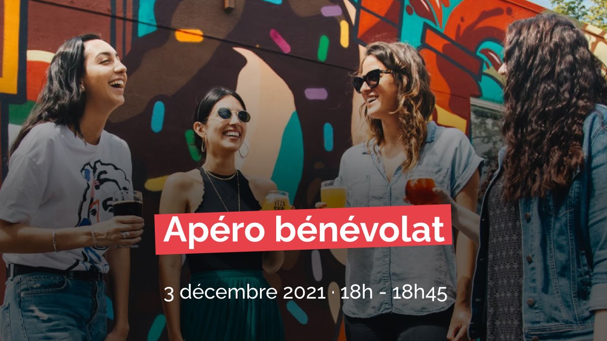 🙋‍♀️#JournéeMondialeDuBénévolat🙋

Que faites-vous vendredi à 18h ? Parce que nous c'est Apéro🍻

Nous vous attendons nombreux pour fêter le weekend, clôturer en beauté cette journée de #webinaires et surtout parler de vos belles expériences de bénévolat!

📌app.livestorm.co/benevolt/apero…