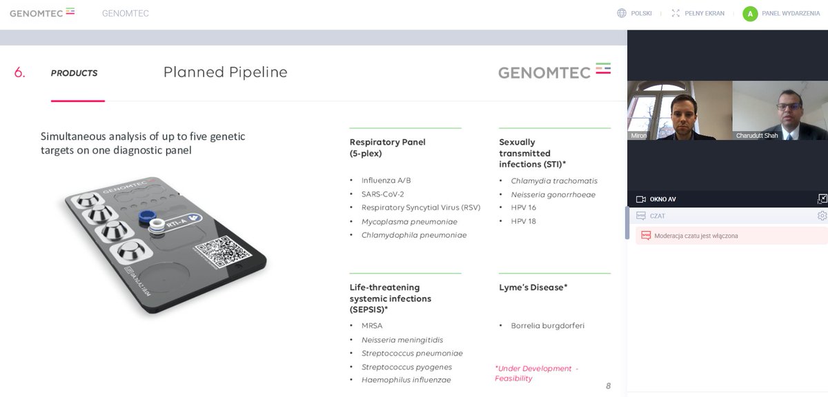 GPW_WSExchange's tweet photo. 🧬📲 Przedstawiciele #Genomtec opowiadają o #GenomtecID - mobilnej platformie do diagnostyki genetycznej.
Zapraszamy do udziału w #GPWInnovationDay 👉 https://t.co/sp2HxqpGFt 📌 https://t.co/ZNt6wU8Rv4