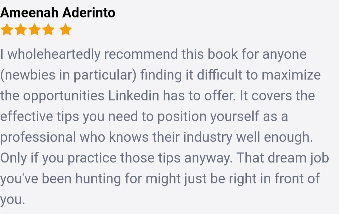 TheOreAfolayan's tweet photo. Thanks for sharing your review, @AmeenaAderinto. 

For people who want to stay on top of their careers and manage their professional image, learn how to build a Brand with LinkedIn here: https://t.co/a6kJjpi3kH https://t.co/YnfB1wRvsX