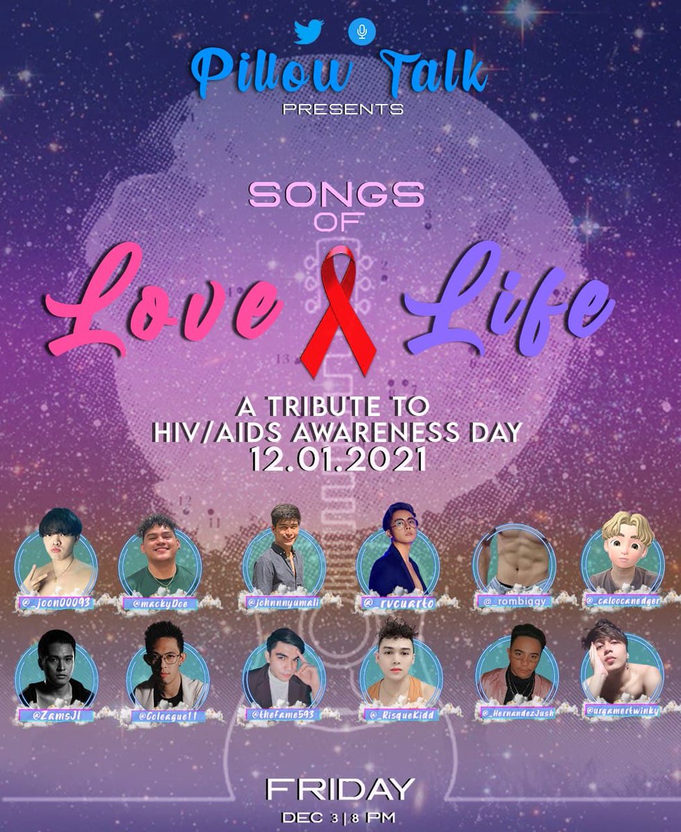 PillowTalk_PH's tweet photo. Join us on Friday at 8PM on an open mic celebration of love &amp; life to honor songs that relate to this year's theme: End Inequalities, End AIDS for #WorldAidsDay2021 

Hosted by @joon00093 with performances by @thefame593 @johnnnyumali @HernandezJush @UrGamerTwinky  @RisqueKidd https://t.co/eP7drG836C