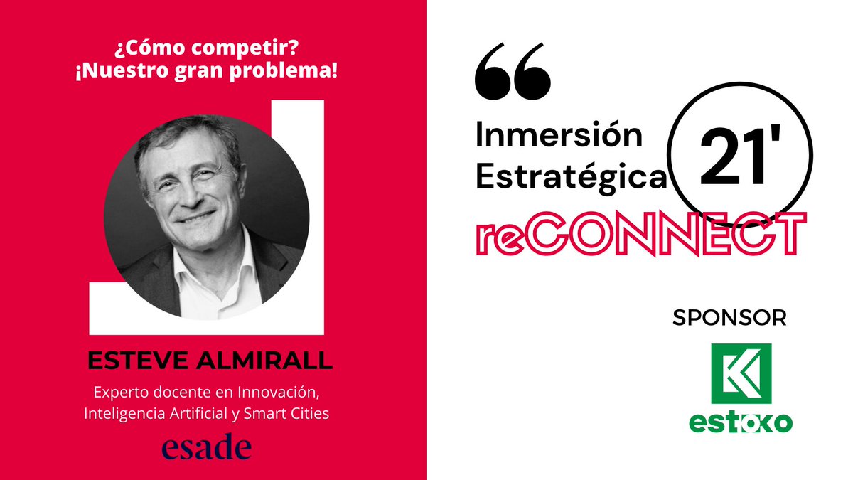 EstokoLogistics's tweet photo. @ealmirall es uno de los speakers que impartirá la ponencia '¿Cómo competir? ¡Nuestro gran problema!' en #reCONNECT 2021 de @packcluster.
#retos #networking #conferencias #exposiciones #oportunidades #experiencias #IE21reCONNECT #Estoko https://t.co/PbCPR59vky