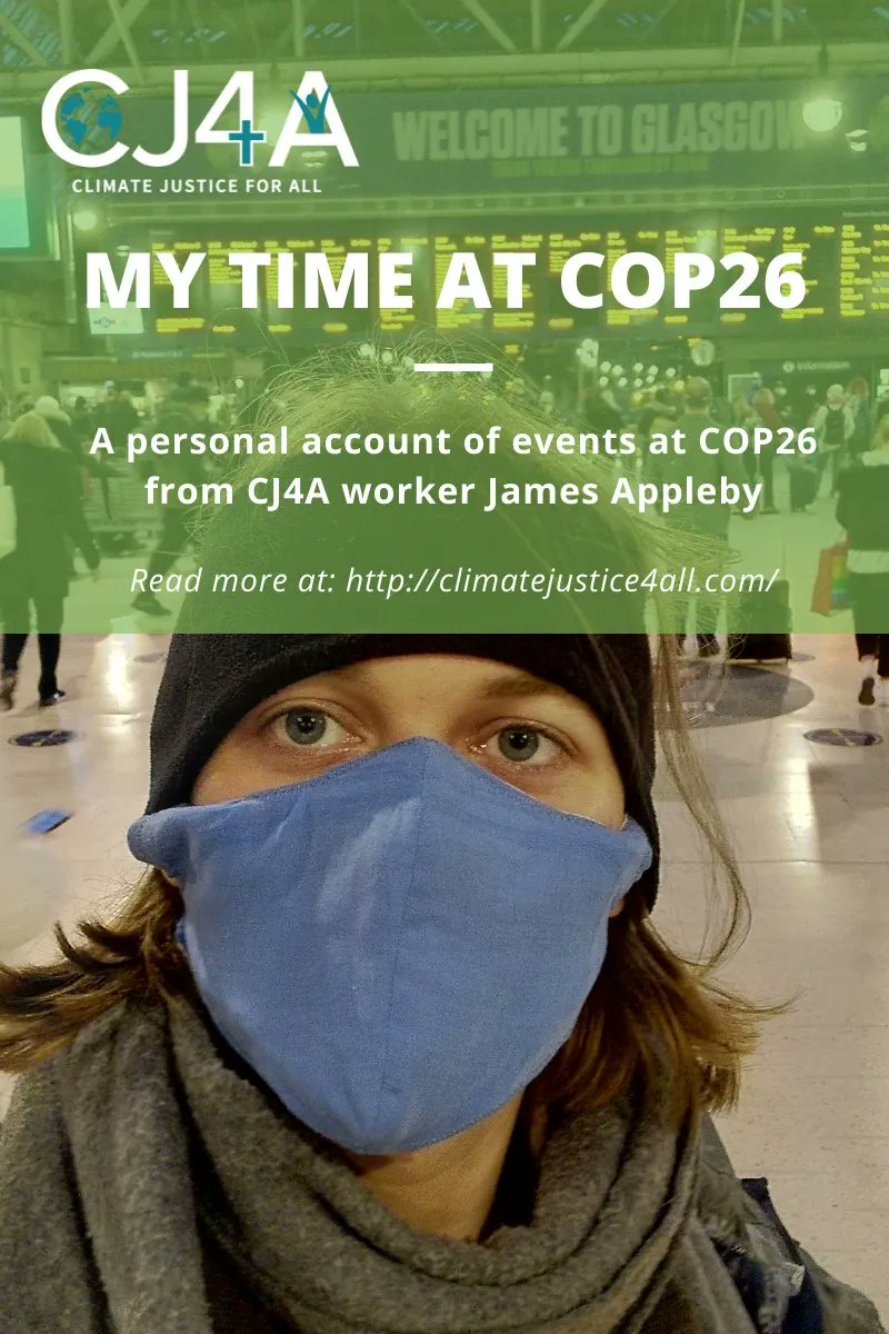 Our latest blog article, written by James Appleby, one of the CJ4A workers from Britain.
In this article you will find more about his experience in Glasgow and his thoughts on COP26.
Go and check it out! buff.ly/3d8yJr6

#CJ4A #COP26 #Glasgow