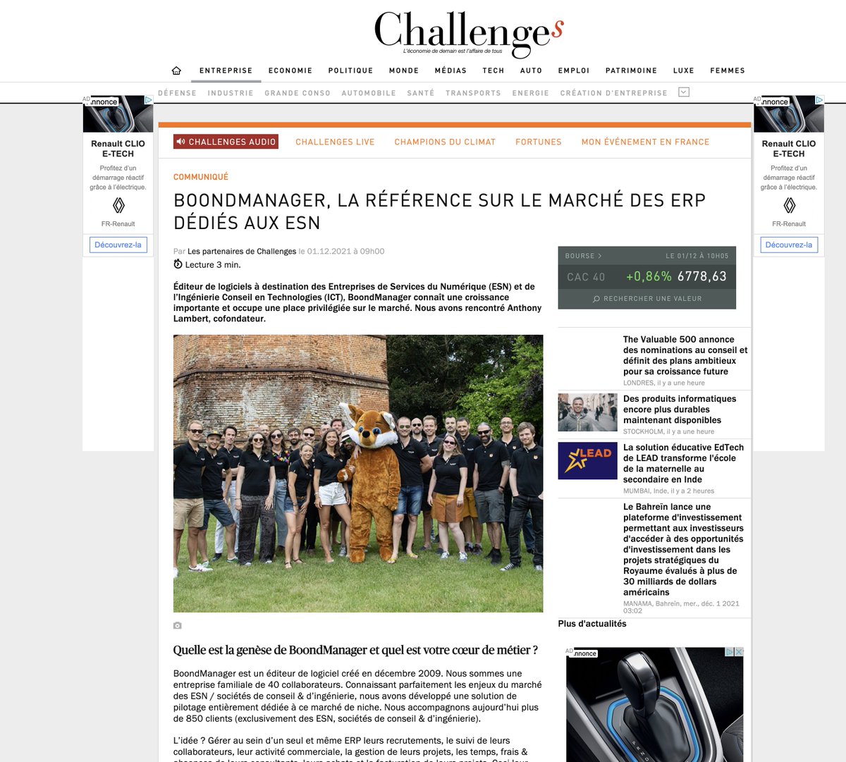 BoondManager's tweet photo. 📰 🎉 @BoondManager "La référence sur le marché des #ERP dédiés aux #ESN" est dans @Challenges 🎉📰

🎙️ "Nous entrons dans une phase de forte #croissance puisque, chaque mois, c’est une 30aine d'#ESN qui rejoignent #BoondManager.

🔖 À lire ici : https://t.co/NpD9tugZaT https://t.co/XAEFN0w6iV