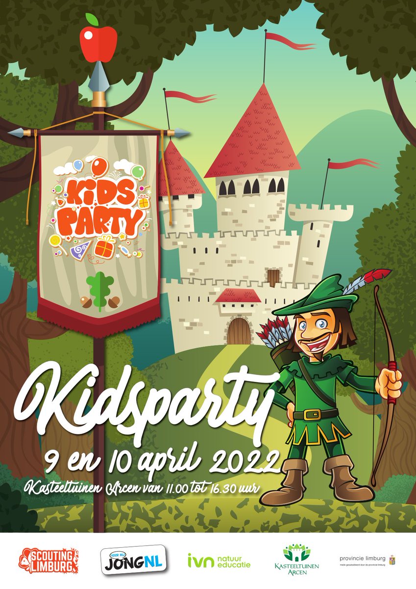 KidsParty 2022 komt eraan! Op 9 &amp; 10 april organiseren we samen met <a href="/JongNLLimburg/">JongNL Limburg</a> &amp; <a href="/IVNNederland/">IVN Natuureducatie</a> in de @kasteeltuinen een superleuk speelfestijn voor bevers, welpen en scouts met een beperking. Zet de datum alvast in je agenda: scoutinglimburg.nl/kids-party/ #spel #kidsparty