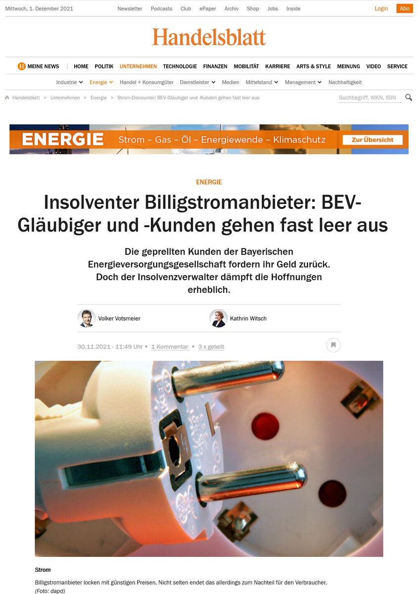 cutwindt's tweet photo. #BEV-Insolvenz zeigt: nach #Teldafax #Flexstrom-Insolvenz wenig passiert.
Vorschlag:
- Aktivere Aufsichtsbehörden
- Verbraucher-Info zu Abschlag, Bonus
@KaWitsch @VolkerVotsmeier
@UdoSiev @bnetza @MarcoBuschmann @BMWi_Bund @bdew_ev @VKUonline
https://t.co/9jc0FKCExV https://t.co/0ccuqQY35R