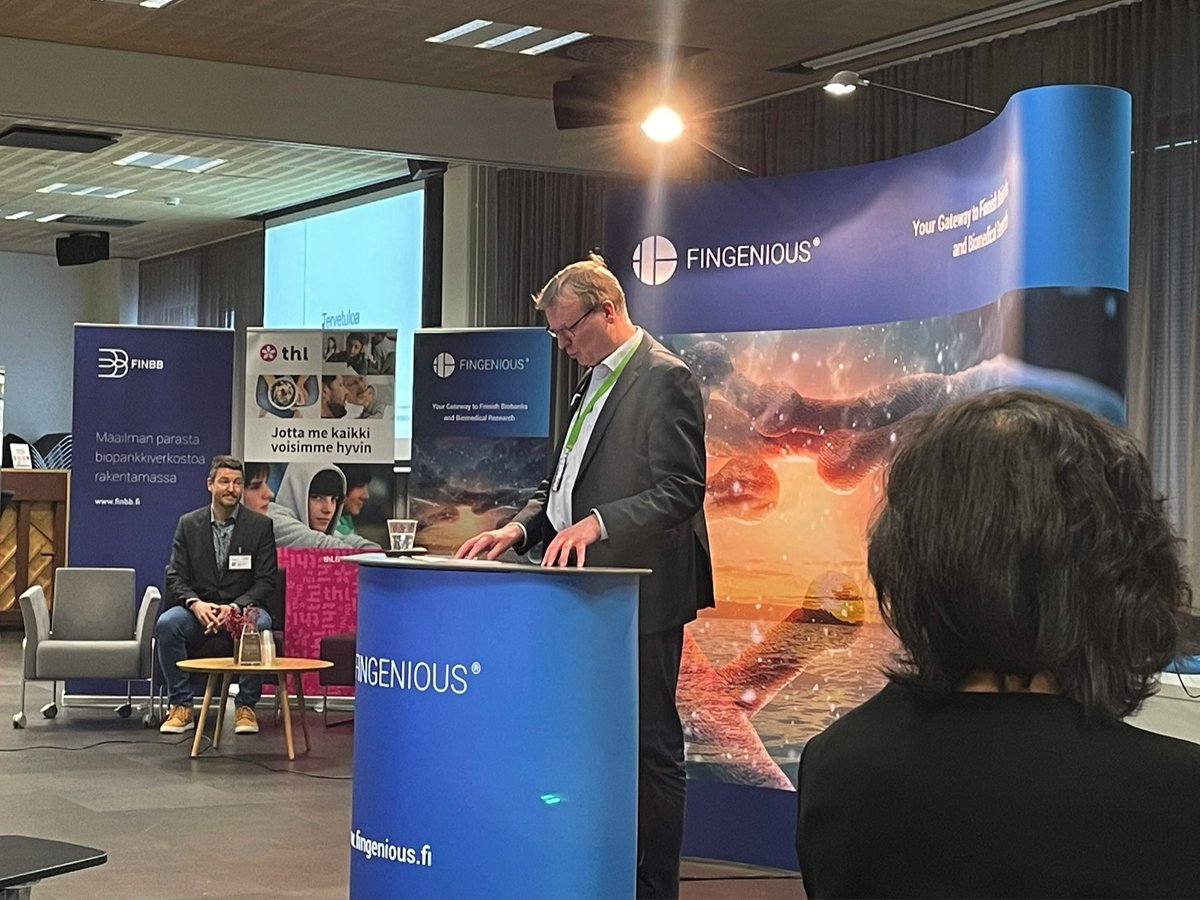 Markku Tervahauta <a href="/mapetti/">Markku Tervahauta</a> opening #fingenious #ecosystem event organized by <a href="/FinbbSuomi/">Finnish Biobanks – FINBB</a> and <a href="/THLorg/">THL</a>