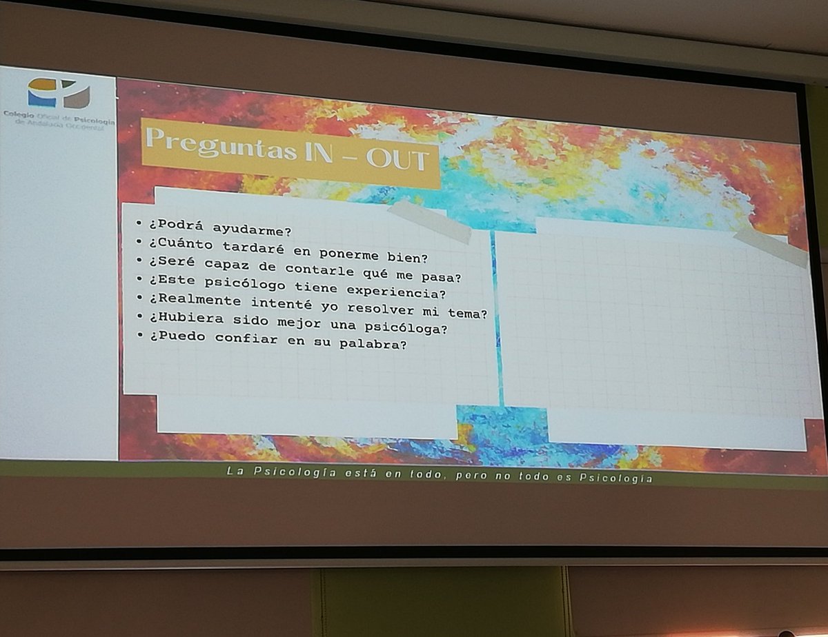 MC8_R_Matute's tweet photo. En terapia... Las primeras preguntas que se hacen los pacientes en las sesiones #psicologicas

📌 Curso #psicologiaclinica #MásAlladelaTeoria de @ManuelSalgadoF en @COP_AO

@CopMadrid @COPORIENTAL @copparagon @COPCVFormacio @CopExtremadura @copsctenerife https://t.co/rqvwdhaJri
