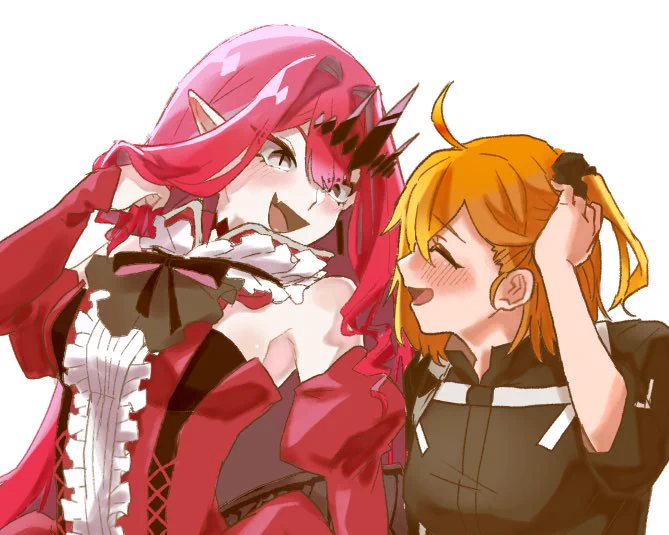 【@459_kaluma】さんからのリクエストでぐだ子とバーヴァン・シーの笑顔のイラストです!ありがとうございます✨ 