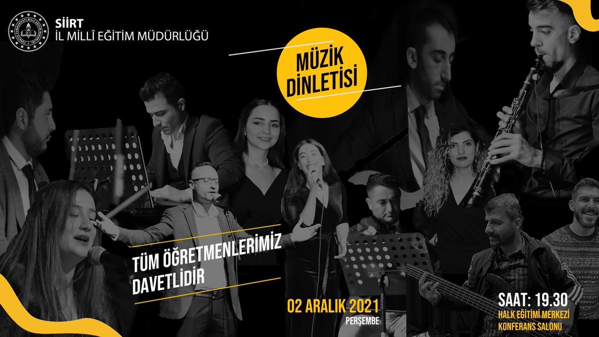 “Öğretmenlerimizin Sesinden Türküler” adlı müzik dinletisine tüm öğretmenlerimiz davetlidir...

🗓2 Aralık Perşembe 
⏰ 19.30
📍Halk Eğitimi Merkezi Konferans Salonu

<a href="/tcmeb/">Millî Eğitim Bakanlığı</a> <a href="/dnzdp1979/">Deniz Edip</a>