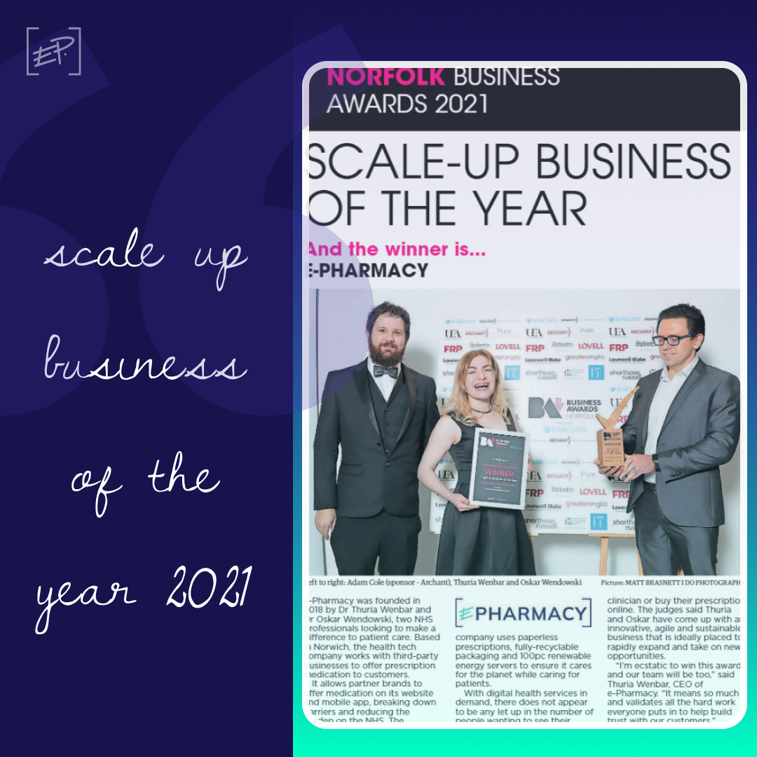 epharmacycares's tweet photo. Featured in todays @EDP24 , rounding up Norfolk Business Awards. It was an honor to win ‘Scale up business of the year’ category, and be recognized alongside amazing businesses. CEO Thuria “It means so much &amp; validates the hard work everyone puts into building customer trust” https://t.co/S3pCVQ9GMt