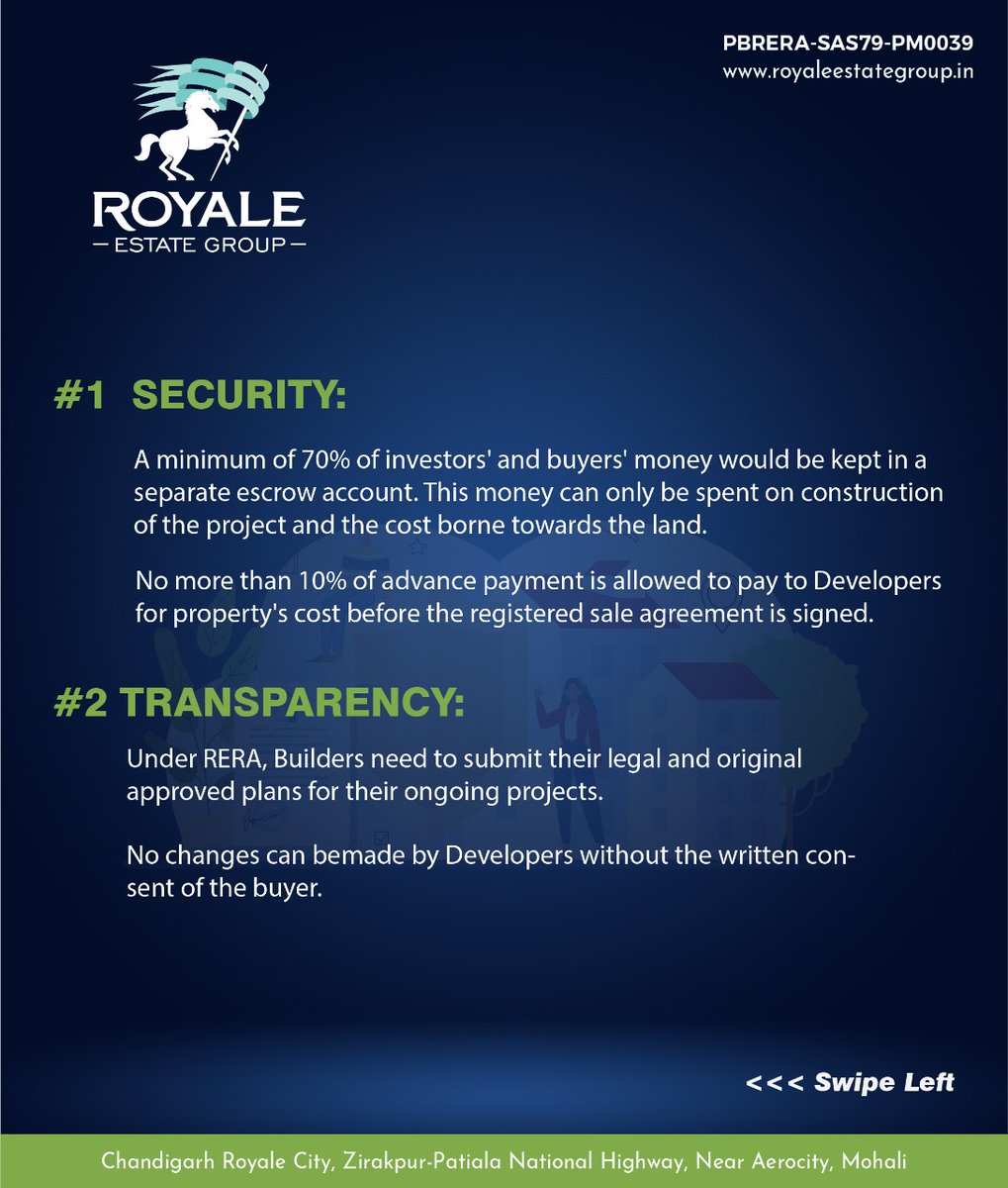 Royale_Estate's tweet photo. 𝗪𝗵𝘆 𝘆𝗼𝘂 𝘀𝗵𝗼𝘂𝗹𝗱 𝗯𝘂𝘆 𝗥𝗘𝗥𝗔 𝗮𝗽𝗽𝗿𝗼𝘃𝗲𝗱 𝗽𝗿𝗼𝗽𝗲𝗿𝘁𝗶𝗲𝘀?
Security, Transparency, Fairness, Quality; and Authorization are the reasons to buy RERA approved Properties. 
Visit: www. https://t.co/S6zQuxZXS8
Call: +91 9217050505 https://t.co/loUiowUzzX