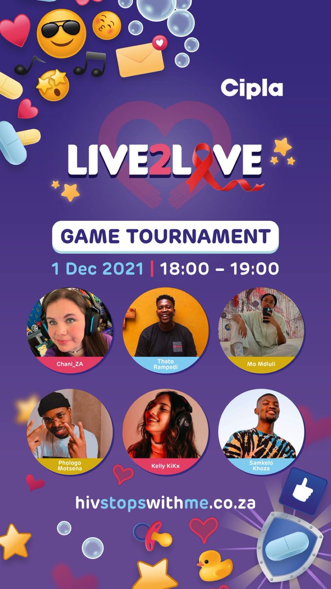 EzamaCirha's tweet photo. Hi there Fam! I’m inviting you to join your favorite gamers as they go head to head in a unique and creative tournament #Live2Love. Remember, we can live normal lives and find love regardless of our HIV status. See you tonight! @ciplarsa #HIVStopsWithMe
https://t.co/rmYQoQ0UjJ https://t.co/KsYjitp8hd