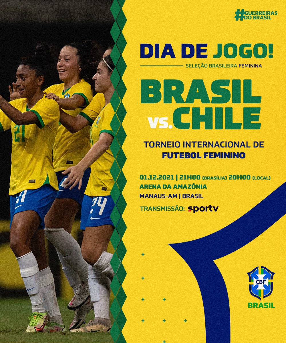 Seleção Feminina de Futebol on X: Hoje tem #GuerreirasDoBrasil em