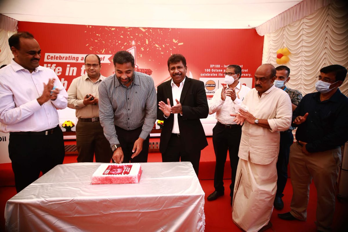 It’s time for celebration as IndianOil’s XP100 premium petrol turns one! Thank you for your love &amp; patronage throughout. Celebrations at Kochi <a href="/IndianOilcl/">Indian Oil Corp Ltd</a> <a href="/ChairmanIOCL/">ChairmanIOC</a> <a href="/DirMktg_iocl/">Director (Marketing), IndianOil</a>