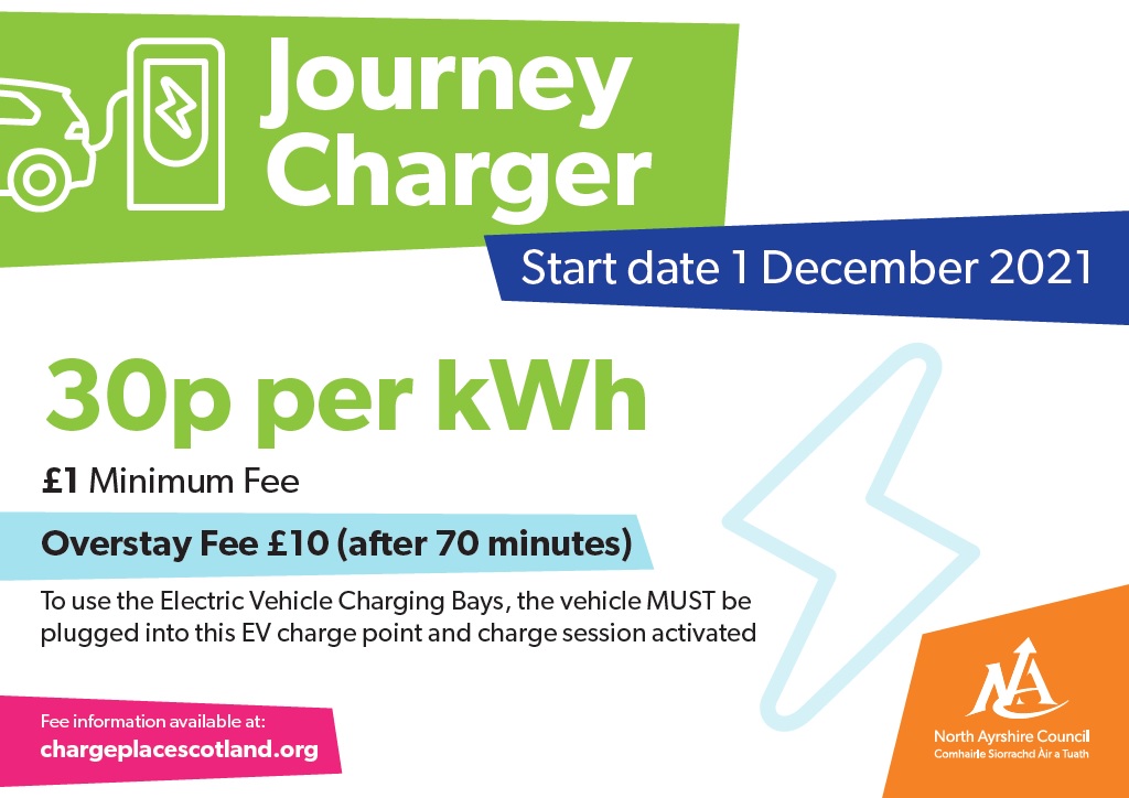 North_Ayrshire's tweet photo. Electric vehicle owners using North Ayrshire Council charging points should be aware that tariffs are in effect from today. Further information on accessing the charge point network can be found at  https://t.co/WXj3uROBZM
#climateactionNA https://t.co/USIMTkBq3E