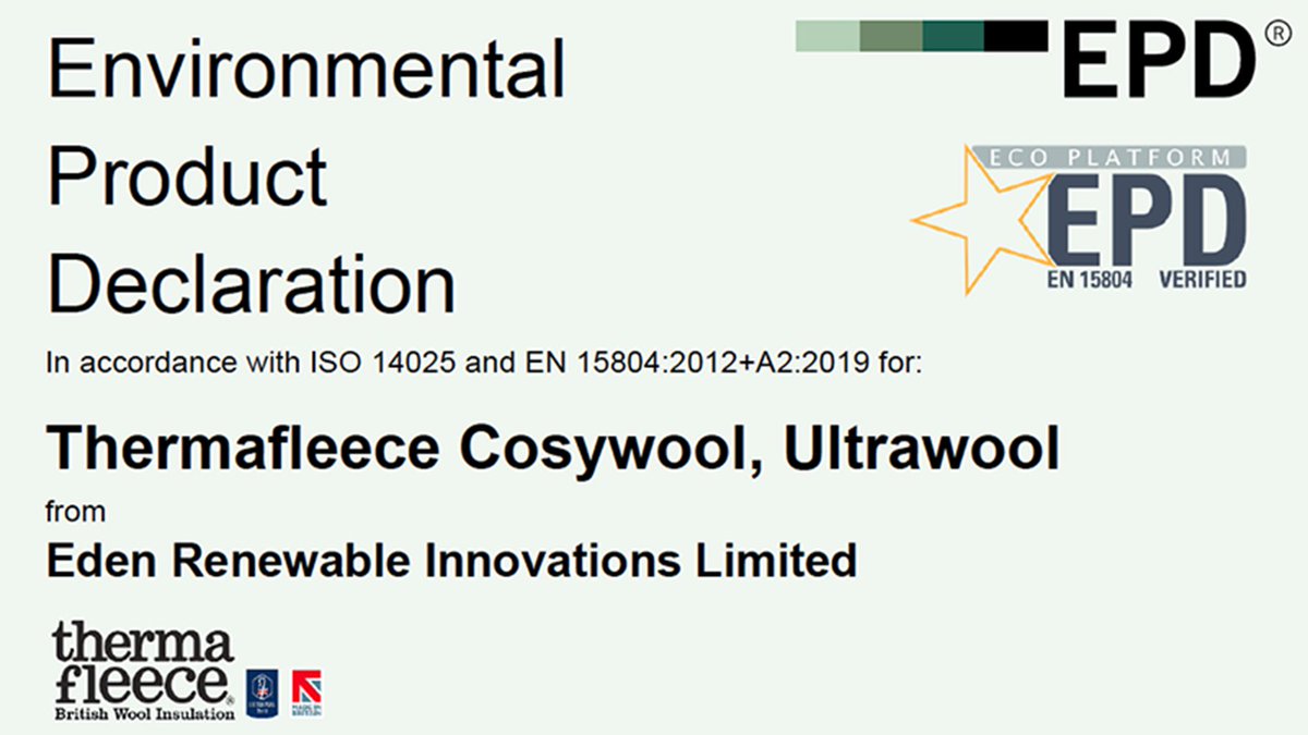 thermafleeceUK's tweet photo. Environmental Product Declarations now available for Thermafleece CosyWool, UltraWool &amp; SupaSoft Insulation.  https://t.co/K9gsCUk6os
More EPD info: #aspb_uk website
#britishwool #campaignforwool #madeinbritain1000
#woolinsulation #sustainability #safe
#breathability #airquality https://t.co/r6ZZkwtTus