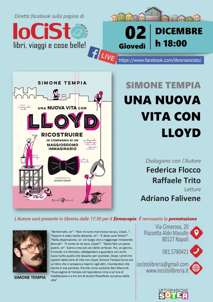 Tempia a IoCisto oggi per presentare il suo ultimo libro e fare il firmacopie con i lettori. Vi aspettiamo in tantissimi
con @simonetempia e @Rizzoli_Lizard