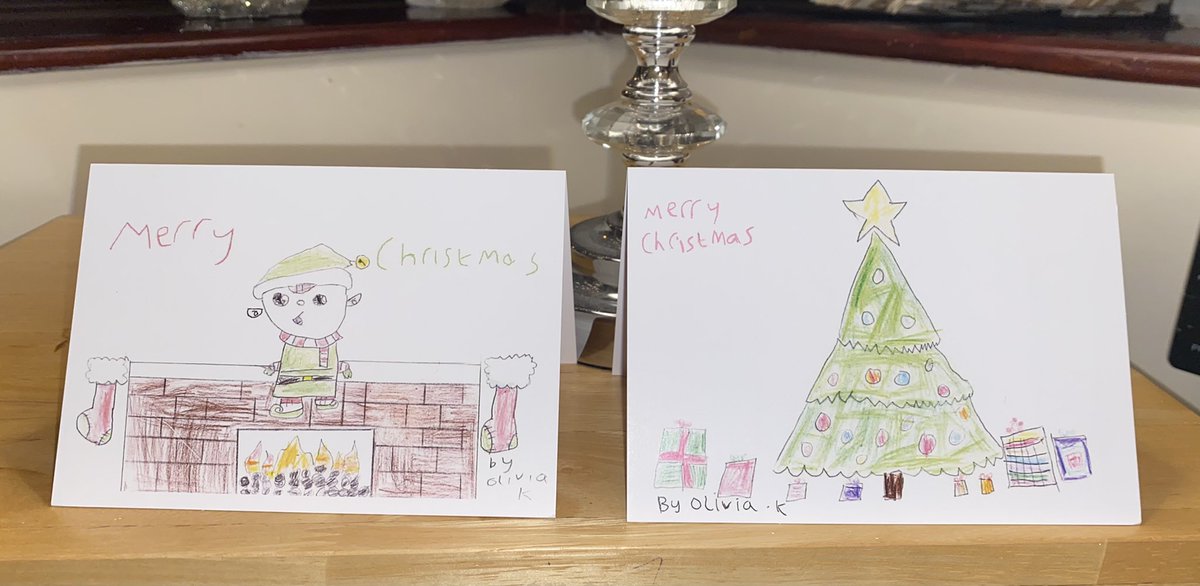 So proud of my 8 year old daughter, drawing these with the help from @RobBiddulph online tutorials, got them printed onto Xmas cards to sell to raise money for #Tamesidetoyappeal @newsintameside @MENnewsdesk #Christmas2021 #raisingmoney #proudmum #robbiddulph
