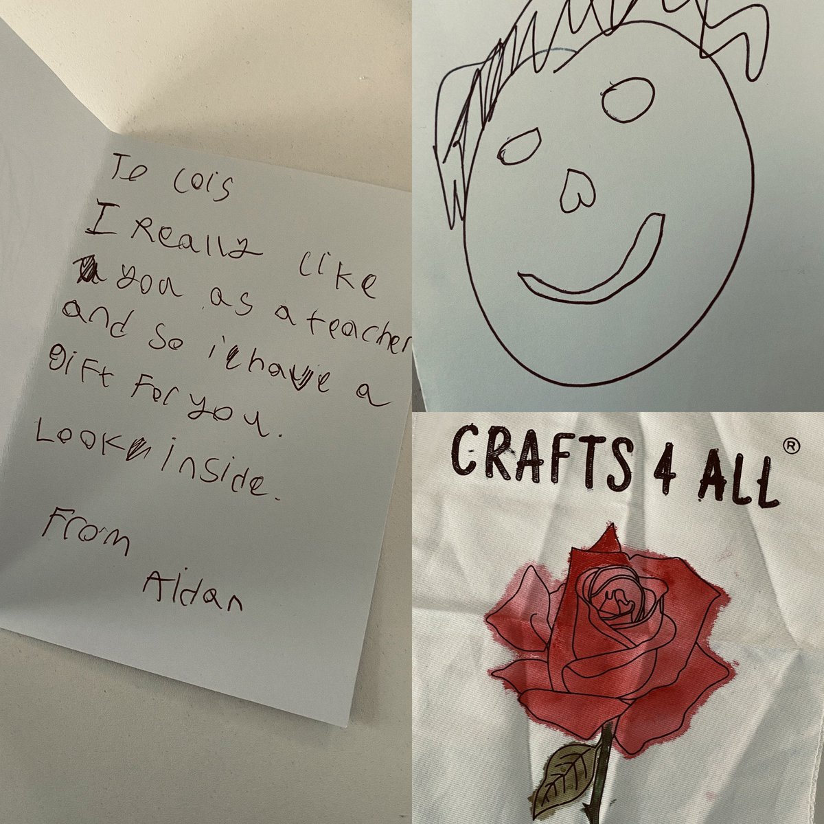 Came into @Riverside_HEdT to find a gorgeous little gift on my desk… nothing is going to take away my smile today… #semh #craftsforall #artroom #WednesdayMotivation