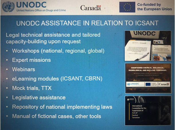 UNODC_TPB's tweet photo. Strong legal frameworks are key to preventing #nuclearterrorism. This week @UNODC presented its work on #ICSANT at the @IAEA #INSSP Focal Point Meetings. 

UNODC’s activities in this area are funded by 🇨🇦 and 🇪🇺.
#nuclearsecurity #cbrn
@MJvanDeelenEU https://t.co/bc4Rh3gGeU