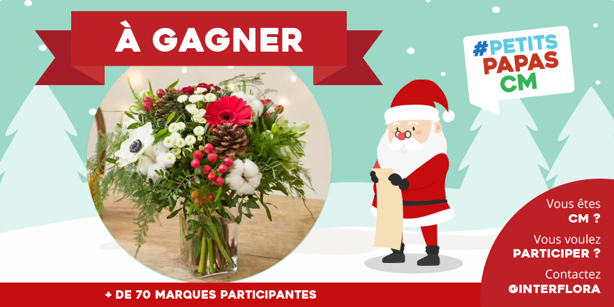 Nous ajoutons 2 bouquets Magie de Noël à la Hotte Petits Papas CM💐

🔁RT pour avoir une chance de gagner nos bouquets 
🎅Tweetez #PetitsPapasCM mon plus grand rêve c'est de_______ pour tenter de gagner les 70 lots de la hotte entière

Découvrez toute la hotte 
⬇️⬇️