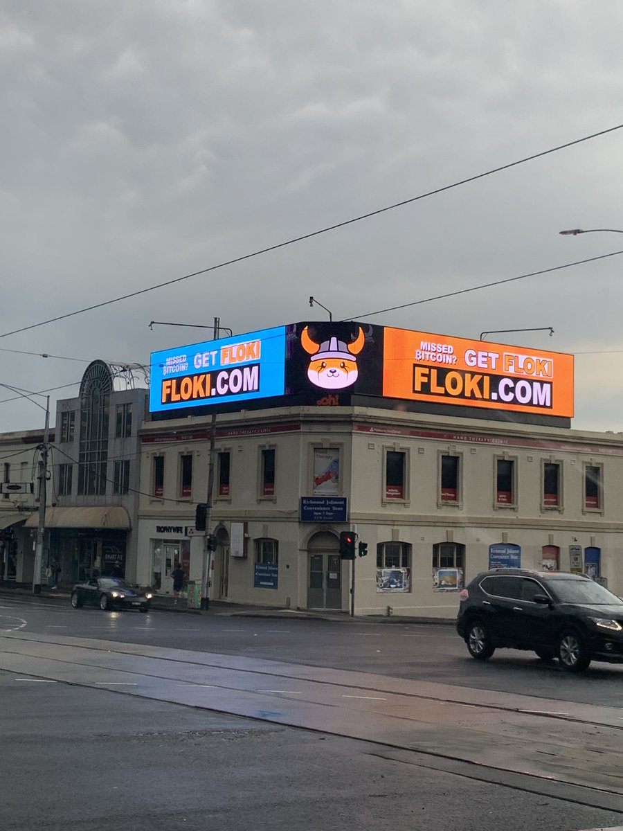 Not invested in #FLOKI but I saw this in the busiest intersection in #melbourne today wow 😮