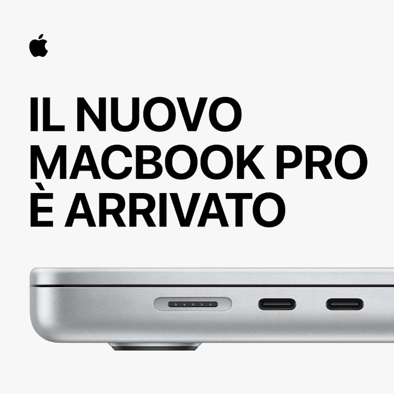 Apple's tweet photo. È arrivato il nuovo MacBook Pro, con il superveloce chip M1 Pro o M1 Max. Potenza allo stato Pro.