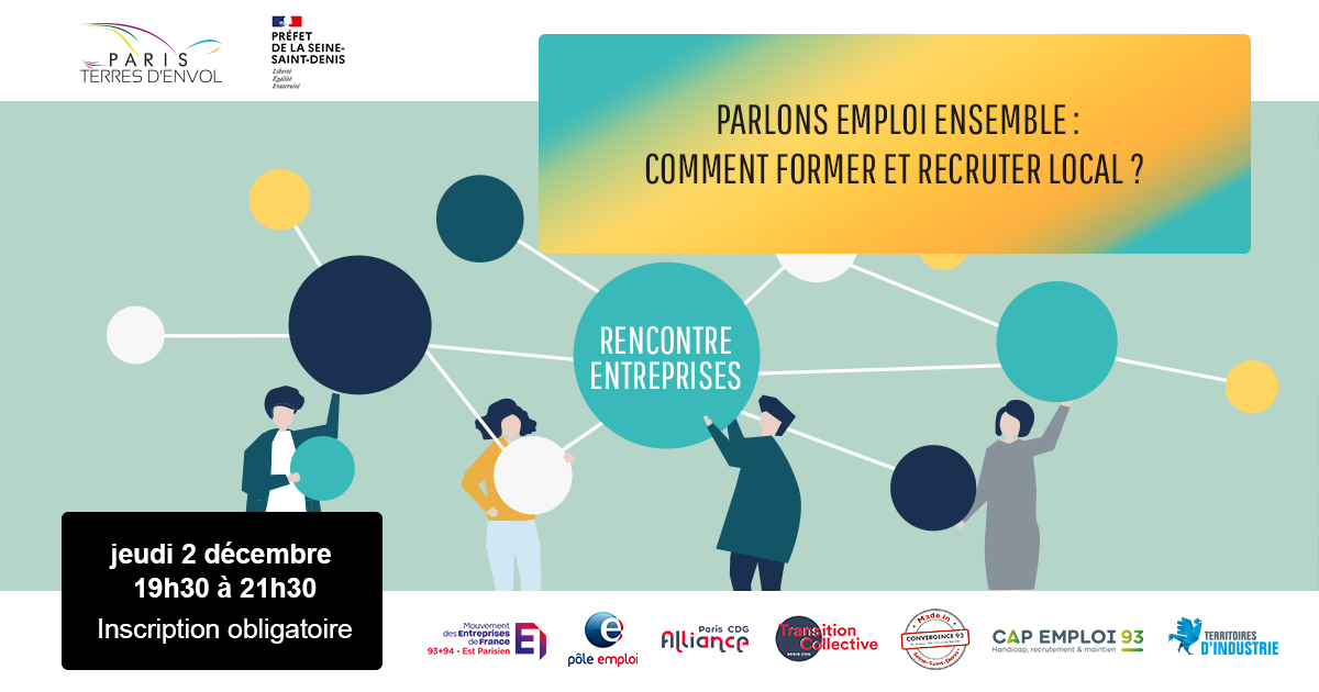 📢 #Emploi #Formation | J-1 ! ⏳Comment former et recruter local ?
Dernier jour pour s'inscrire à notre événement autour de l'#emploi destiné aux entreprises du territoire.

📆 RDV demain à 19h30📍 Aulnay-sous-Bois.

Voir le programme et s'inscrire👉bit.ly/3oG6llL
