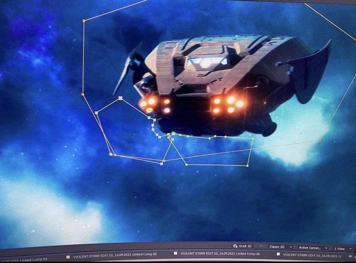 violent_starr's tweet photo. Cleaning up a #spaceship #shot for @violent_starr the ship was designed by the legendary @imadegerty #Hamburg #SpaceOpera https://t.co/iHBTNJXFya