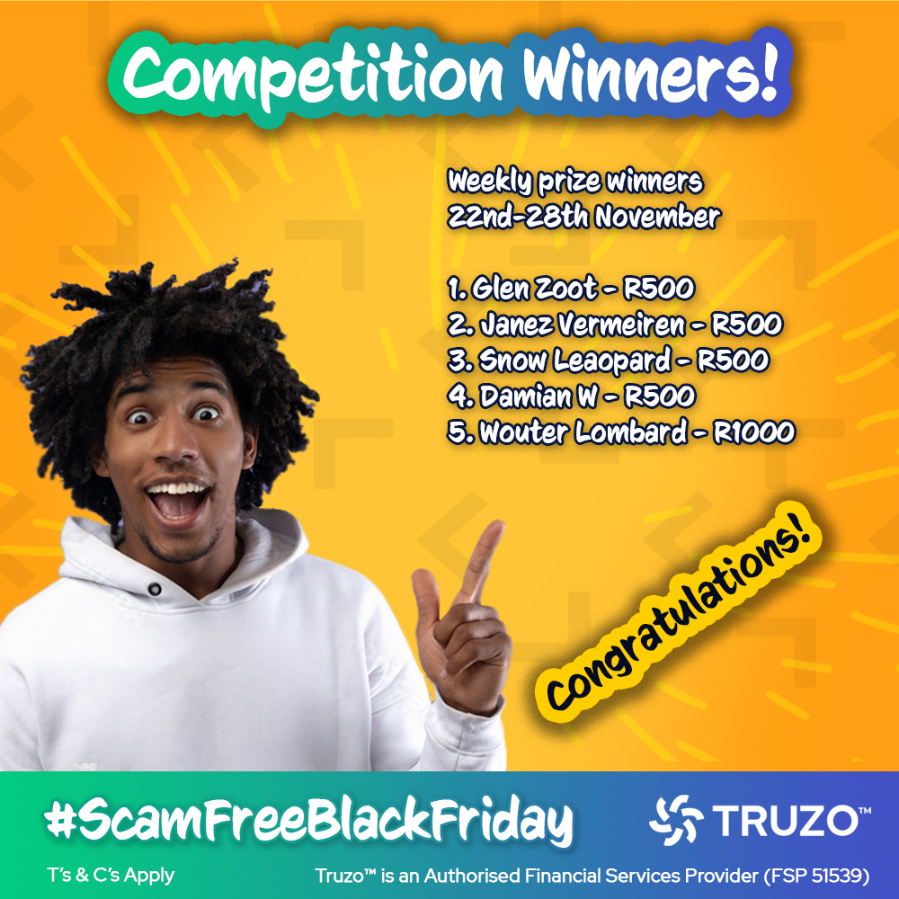 A BIG congrats to our weekly winners for the last week of our #ScamFreeBlackFriday Competition! We hope everyone had a safe and successful shopping experience over Black Friday Weekend and thank you to everyone who helped make it such a success!