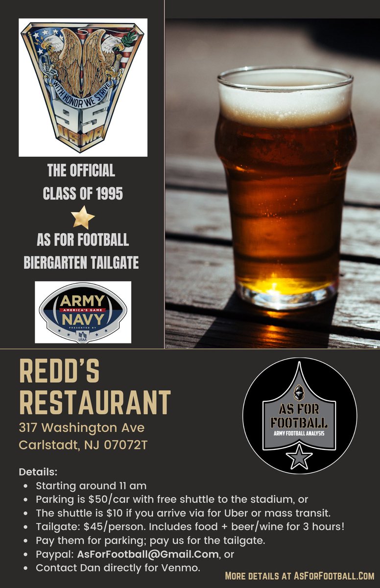 DannoECabeza's tweet photo. So many folks asked me what we were doing for Army-Navy that I wound up organizing a joint AFF - Class of 95 event. Details below with even more at this link.

Thank you, &amp; BEAT NAVY!

https://t.co/s6l0ytDPeY https://t.co/ODRTxd0Pun