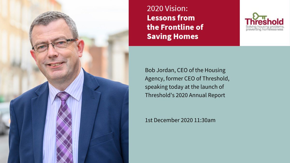 ThresholdIRE's tweet photo. @BobJordanDublin CEO @HousingAgencyIE speaking at the launch of Threshold’s 2020 Annual Report. Read Threshold’s 2020 Annual report: https://t.co/v4wUFgjfrm
#2020Vision #SavingHomes https://t.co/yIMXO461iM