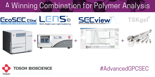 TosohBio's tweet photo. See your #polymer samples in a whole new light ββπ! #EcoSEC Elite GPC System ββ #LenS3 MALS Detector ββ SECview Software ββ #TSKgel GPC Columns = a winning combo for #polymeranalysis from .@TosohBio: https://t.co/okirsb1aO7 #ChromatographyExperts #AdvancedGPCSEC #Innovation https://t.co/3gP5UKL64O