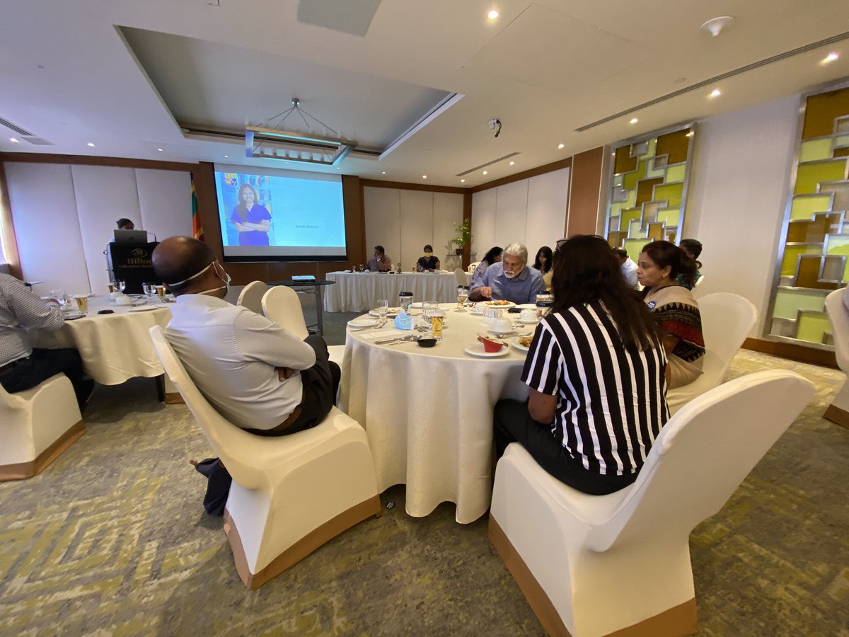 rotarycmbmetro's tweet photo. #SpeakerOfTheWeek Dr. @sarahjameel regaling the membership with first hand accounts of her  experiences on the frontline as a #COVID19 healthcare worker in the rural districts of #SriLanka #RCCM #lka https://t.co/Ci6pNsVlHJ