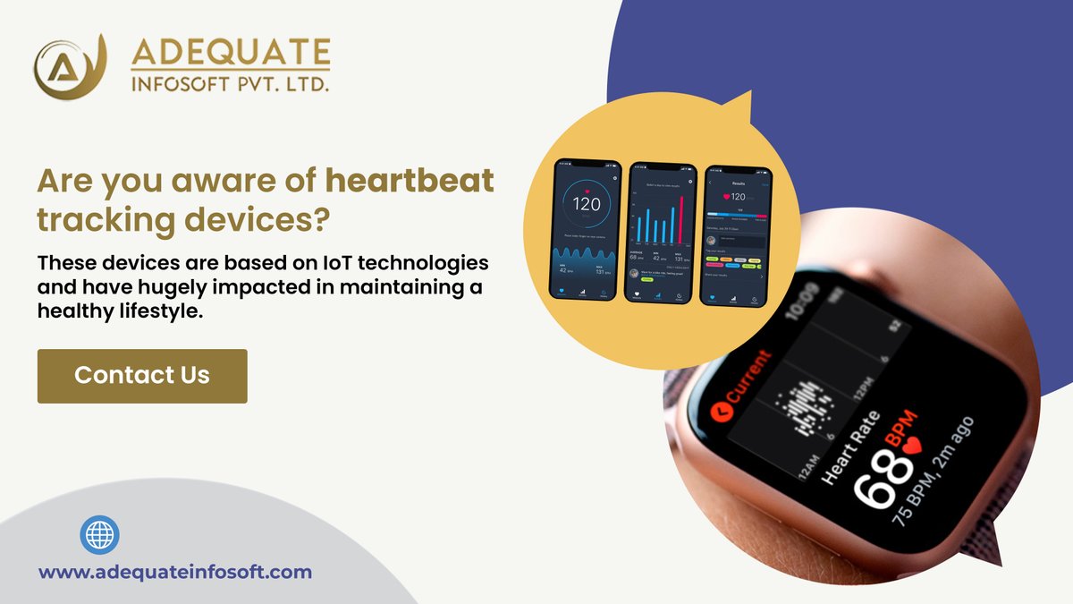ADQInfosoft's tweet image. Are you aware of heartbeat tracking devices? These devices are based on IoT technologies and have hugely impacted in maintaining a healthy lifestyle.
Visit us:adequateinfosoft.com/IoT-developmen…
#IotSoftwareDevelopment #iotSoftwareDevelopmentCompany #IotSoftware