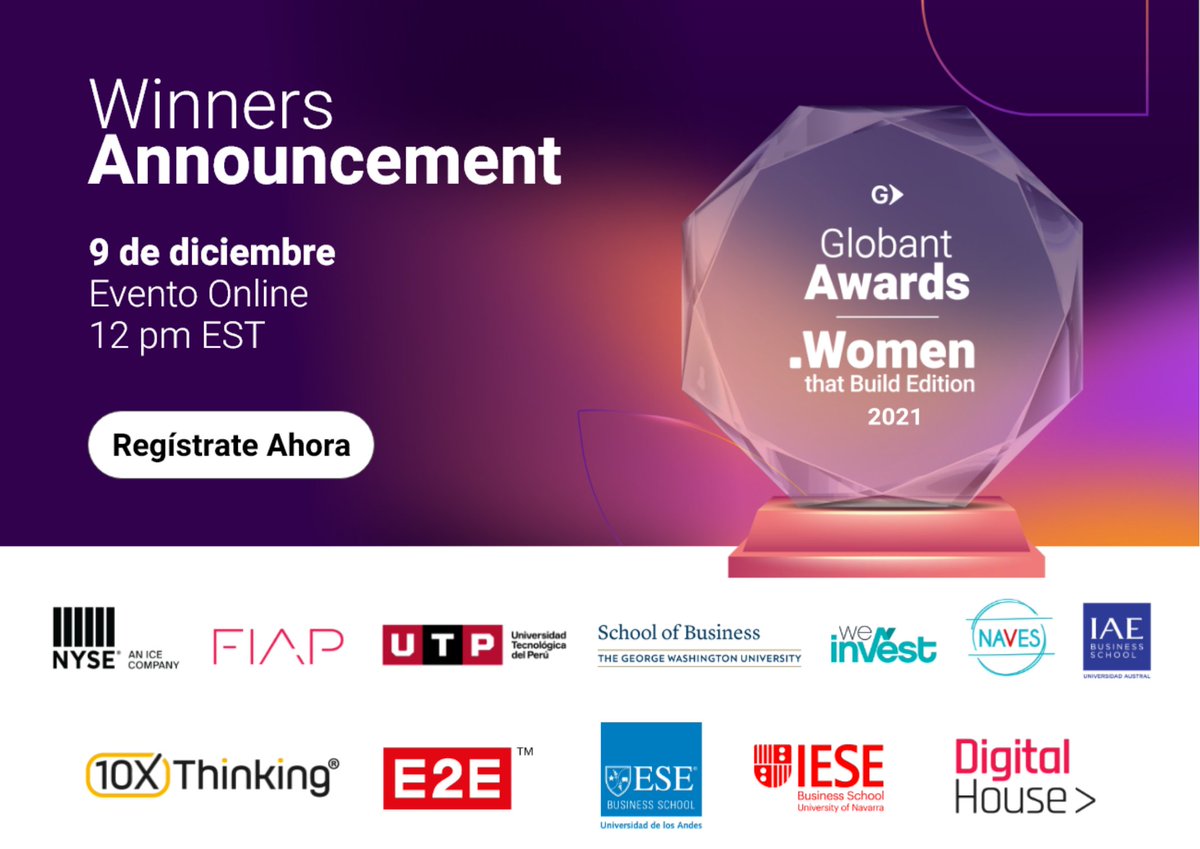 #WomenThatBuild Awards 2021.
+69k nominaciones, prepárate para celebrar a todas aquellas mujeres que inspiran, lideran y promueven el cambio dentro de la industria IT. 
Conoce a las finalistas 👉 bit.ly/3x7WSrc 
Ceremonia de premiación &gt; 9 de diciembre, 12 pm EST 🏆