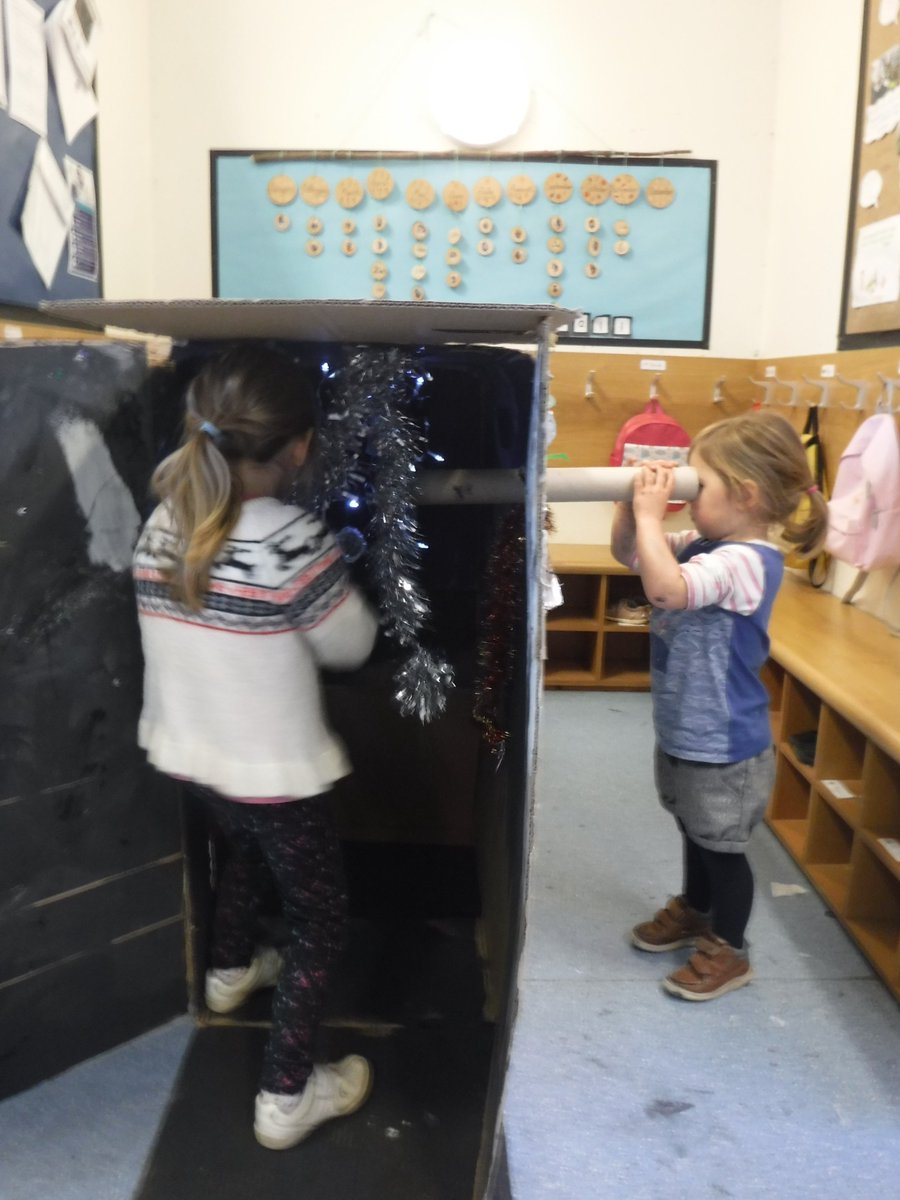 Today in Seashore room we continued our interest in the night sky. We made telescopes and our very own Observatory. #childrenleadinglearning #literacy #grossmotor #shareourlearning #STEM