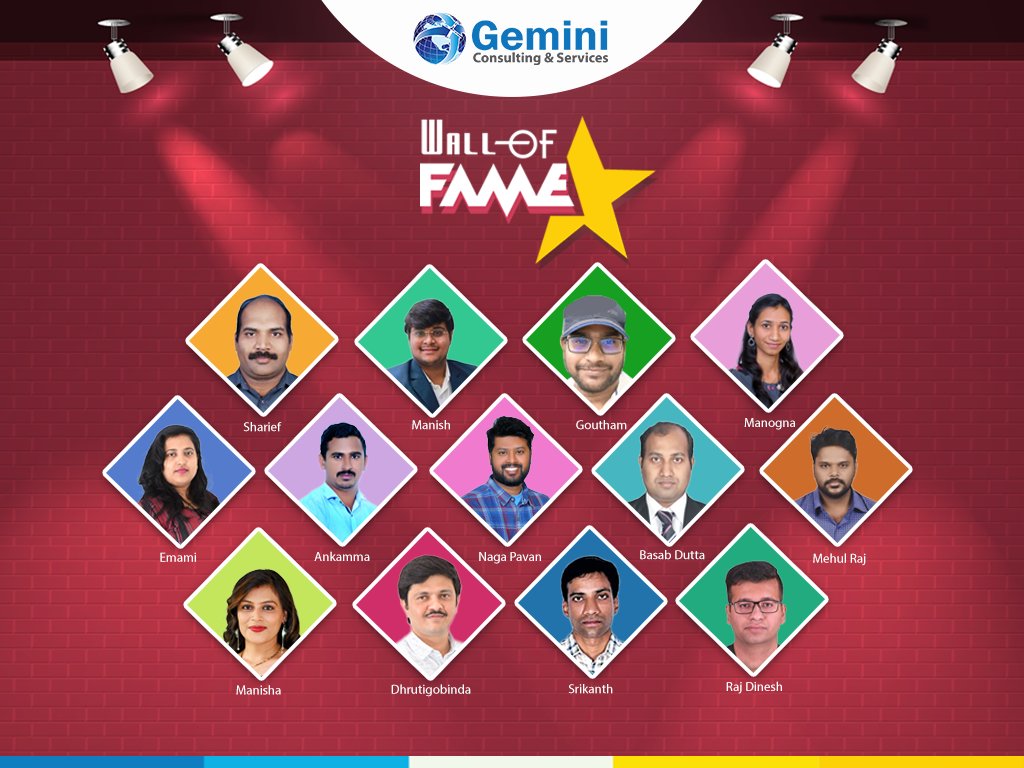 gemini_services's tweet photo. Geminites who have done extraordinary work in November and helped teams to achieve project milestones. The #HighFiveAwards are aimed at honoring those who have gone the extra mile at work.
#GeminiConsultingServices #WallOfFame #EmployeeRecognition #ExcellenceAwards https://t.co/parpHr3QiU