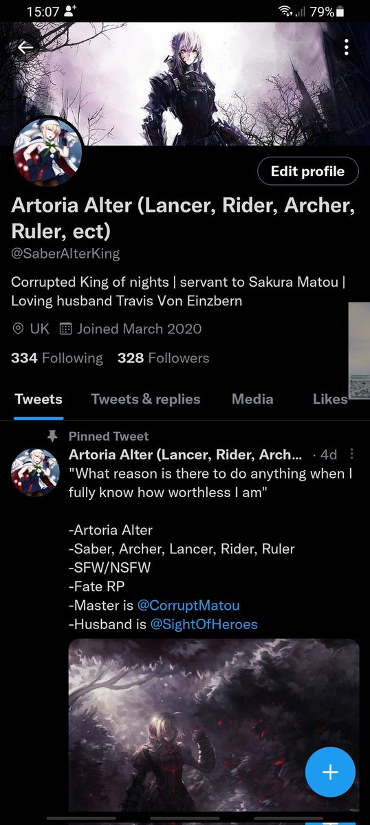 //Hello everyone and welcome to my second Fate account. If it isn't obvious my main account is Saber Alter