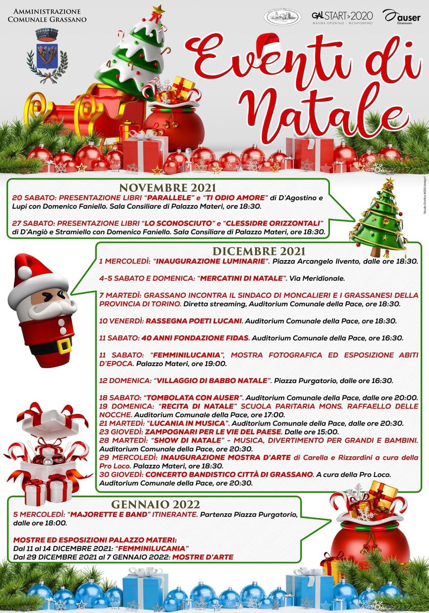 GIUSEPPEABBATA2's tweet photo. Quest’anno a Grassano il Natale sará pura magia. Dopo un lavoro faticoso ed estenuante, vi aspettiamo per farvi emozionare con le nostre luminarie e partecipare ai tanti eventi in programma, per la gioia di grandi e bambini. #Grassano #Natale21 #Eventi #Luminarie #Turismo https://t.co/Ef7G45SJSZ