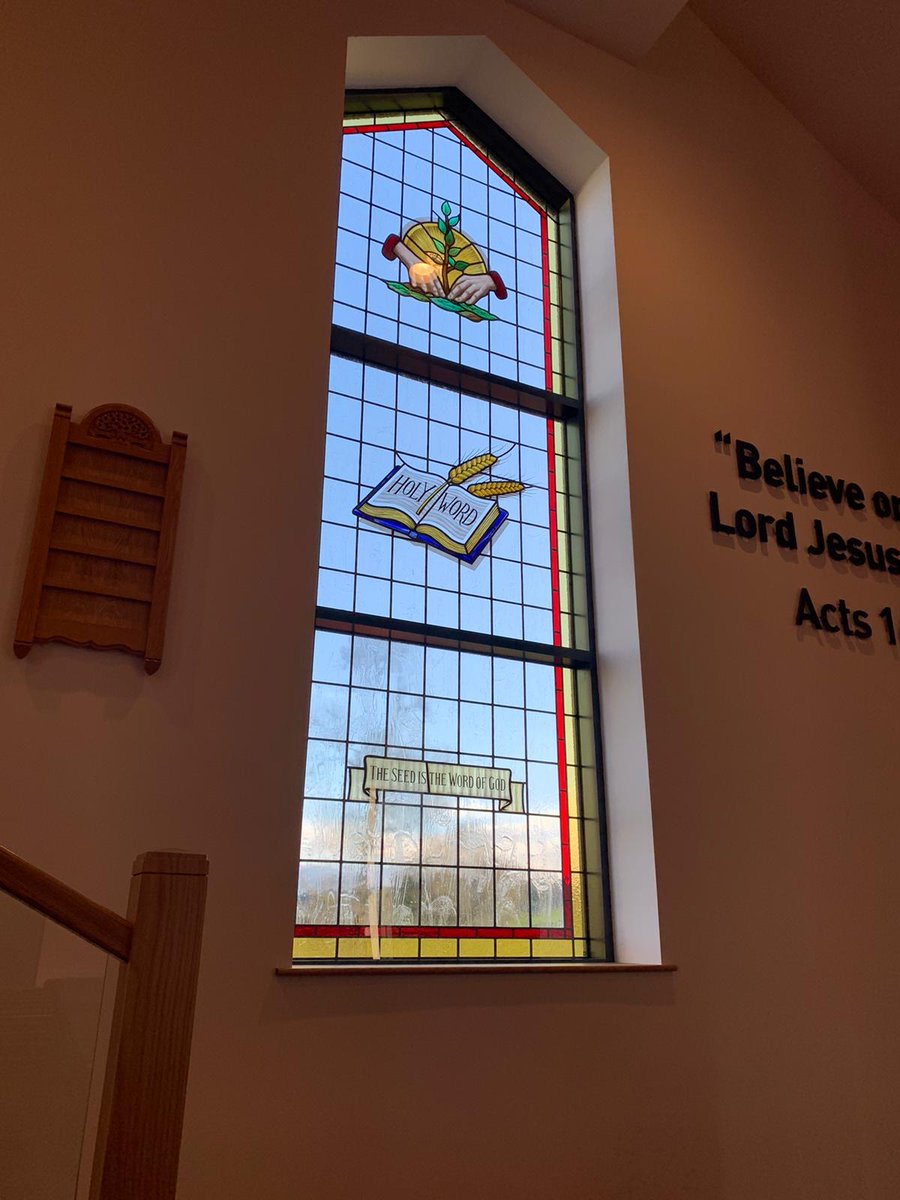 IAT04's tweet photo. Recently installed Stained Glass. Clogher Vally Church https://t.co/UYf9NLKmPc