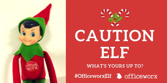 officeworx's tweet photo. In 2018 we sent a number of naughty elves out to our customers 🌟🎅🎄

The big question today is... Have they returned? 

#OfficeworxElf #ChristmasFun #GlosBiz https://t.co/ax7g3mREYo