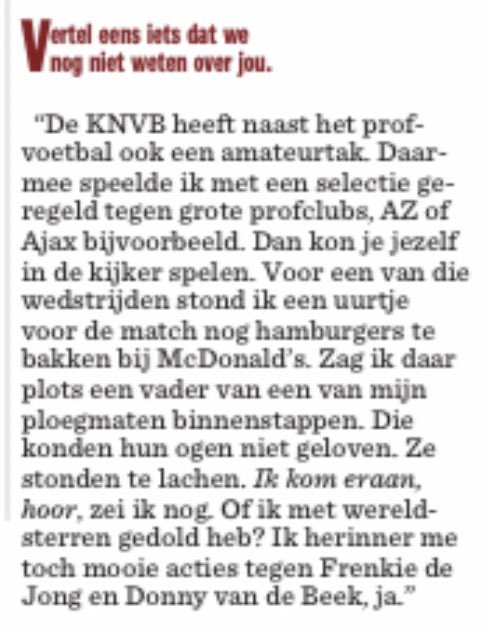 DeefPeters's tweet photo. Fragmentje uit mijn gesprek met slangenmens Tarik Tissoudali. Full story vandaag in het @Nieuwsblad_be #notsoFAQ #anekdotes #az #ajax #telstar #spartanijkerk #dws #kaagent https://t.co/RPTJ33g8x0