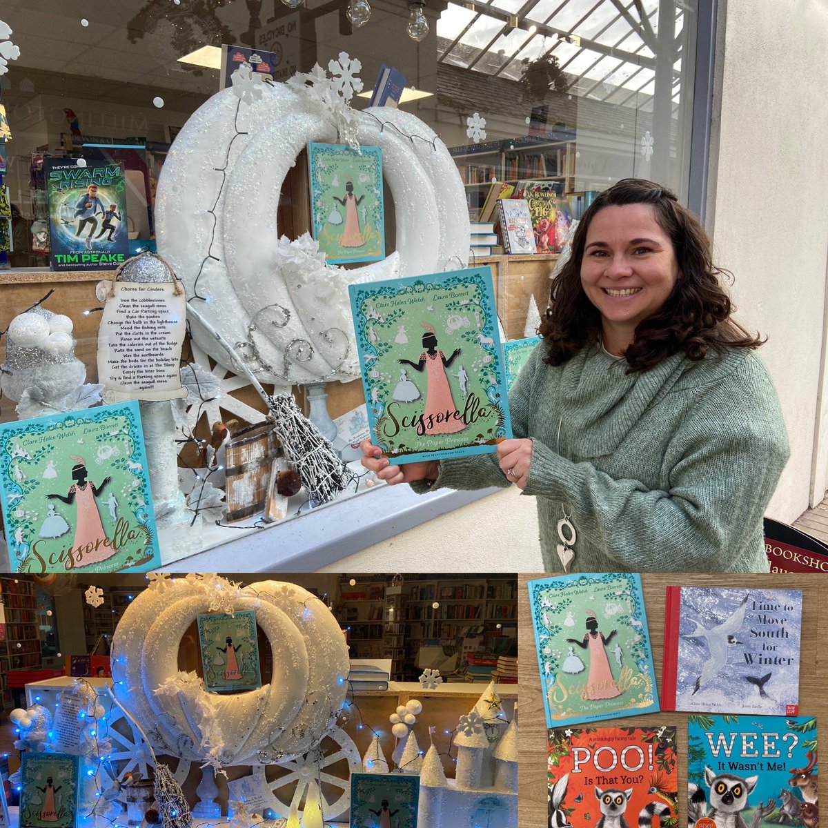 Thank you for the visit from Clare Helen Welsh, celebrating publication of new book Scissorella, a modern take on the Cinderella fairytale. Signed copies - plus Time to Move South for the Winter, and the Lenny Lemur books - now available!