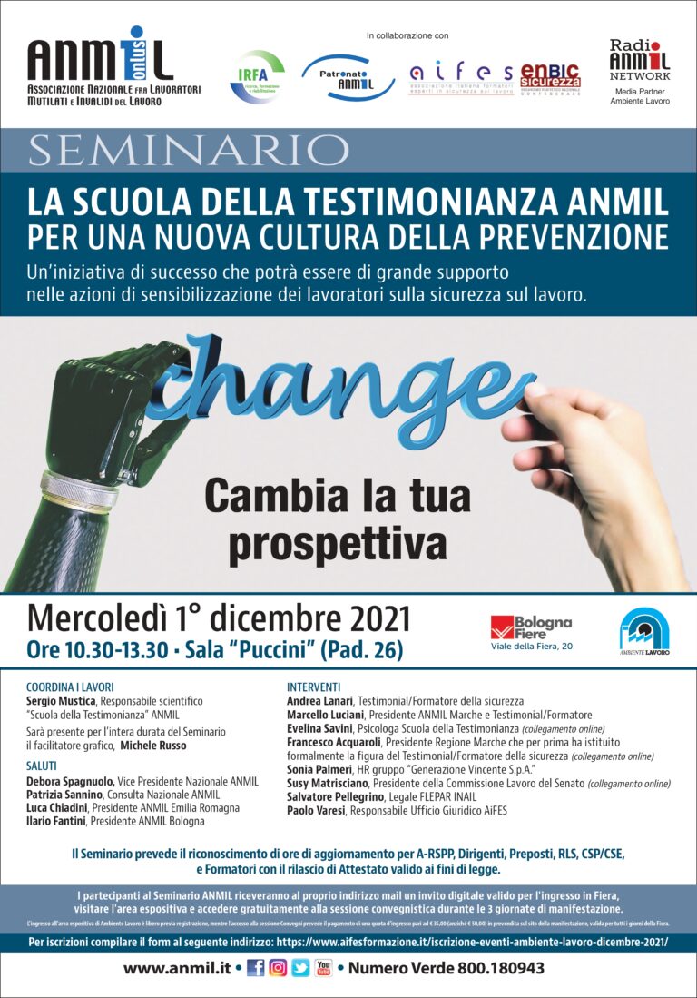 🔵Ad <a href="/Ambiente_Lavoro/">Ambiente Lavoro</a>  con <a href="/VaresiPaolo/">Paolo Varesi</a>, Responsabile Ufficio Giuridico <a href="/AifesFormazione/">Aifes Formazione</a>  e il facilitatore grafico #MicheleRusso. 
#ScuoladellatestimonianzaANMIL
👉bit.ly/3o9zlD5
<a href="/inail_gov/">Inail</a> <a href="/superabileinail/">SuperAbile Inail</a> <a href="/MinLavoro/">Ministero Lavoro</a> <a href="/AndreaOrlandosp/">Andrea Orlando</a> <a href="/FiereBologna/">BolognaFiere</a>