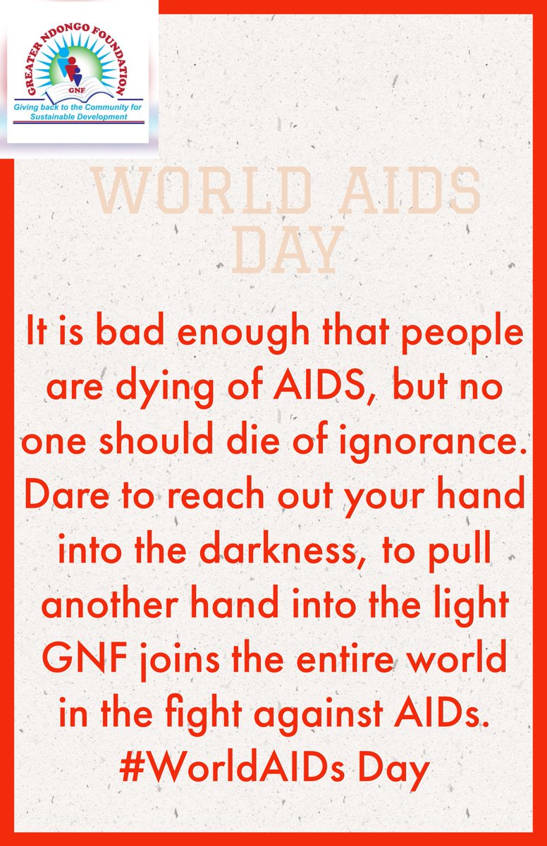 GnfNdongo's tweet photo. Greater Ndongo Foundation joins the rest of the world to commemorate the #WorldAIDSDay @rukarajohnson1 @ImmaculateMbab4 https://t.co/aE2TRjAaQD