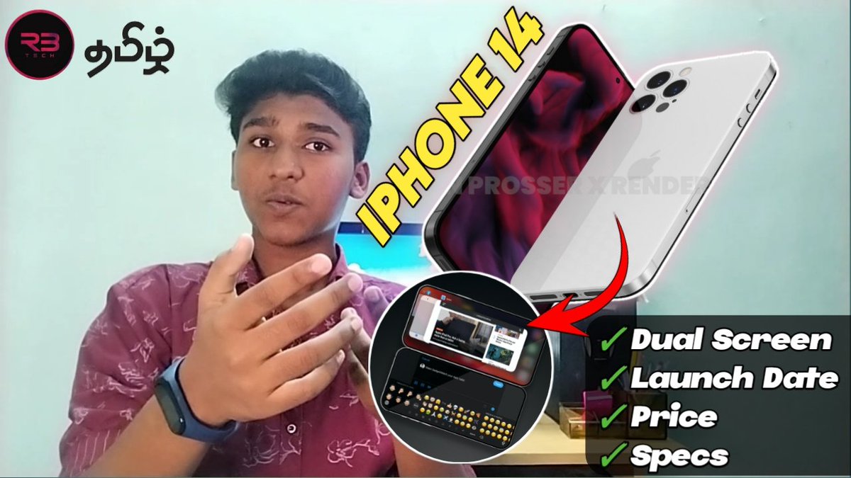 Rainbowtech_01's tweet photo. Hey Fam, Here it is our New Video 
Watch - https://t.co/ymgfuVJj0J
Just Click &amp; Watch 😉
Title - iPhone 14😱Dual Screen / Launch date,Price,Specs etc.... / Leaks &amp; Rumours in Tamil - Rainbow Tech

#iphone14 #iphone #iphone14launch #Rainbowtech @Apple https://t.co/jQ4c1BZGxZ