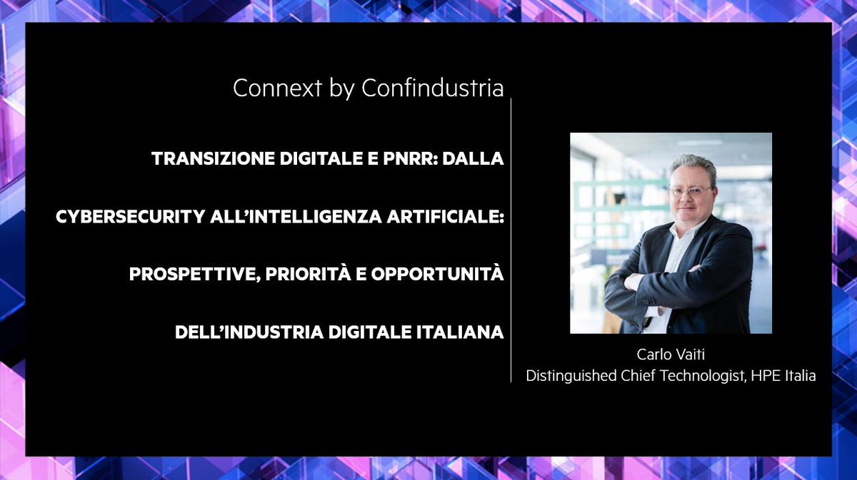 Domani alle 15:30 <a href="/carlo_vaiti/">Carlo Vaiti</a> sarà al #CONNEXT di <a href="/Confindustria/">Confindustria</a> per parlare di quali tecnologie possono dare maggior competitività alle imprese italiane e del loro impatto sull'economia del Paese: hpe.to/6017JW4wN #PNRR #TrasformazioneDigitale <a href="/anitecassinform/">Anitec-Assinform</a>