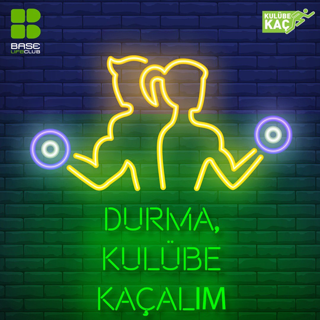 BaseLifeClub's tweet photo. Şiir gibi spor da ruhu besler 🥰 

Durma, #KulübeKaç ‘alım 🏃🏼‍♀️🏃🏼 

Arkadaşınla, eşinle, dostunla, sevgilinle ‘DURMA KULÜBE KAÇ’ 🤓

#Hareketİçin 
#KulübeKaç ✅ 
#BaseLifeClub 
#ankara #spor #sporsalonu #gym #fitness #neon #yaşamkulübü #yaşam #şiir https://t.co/yBHETmVJY1