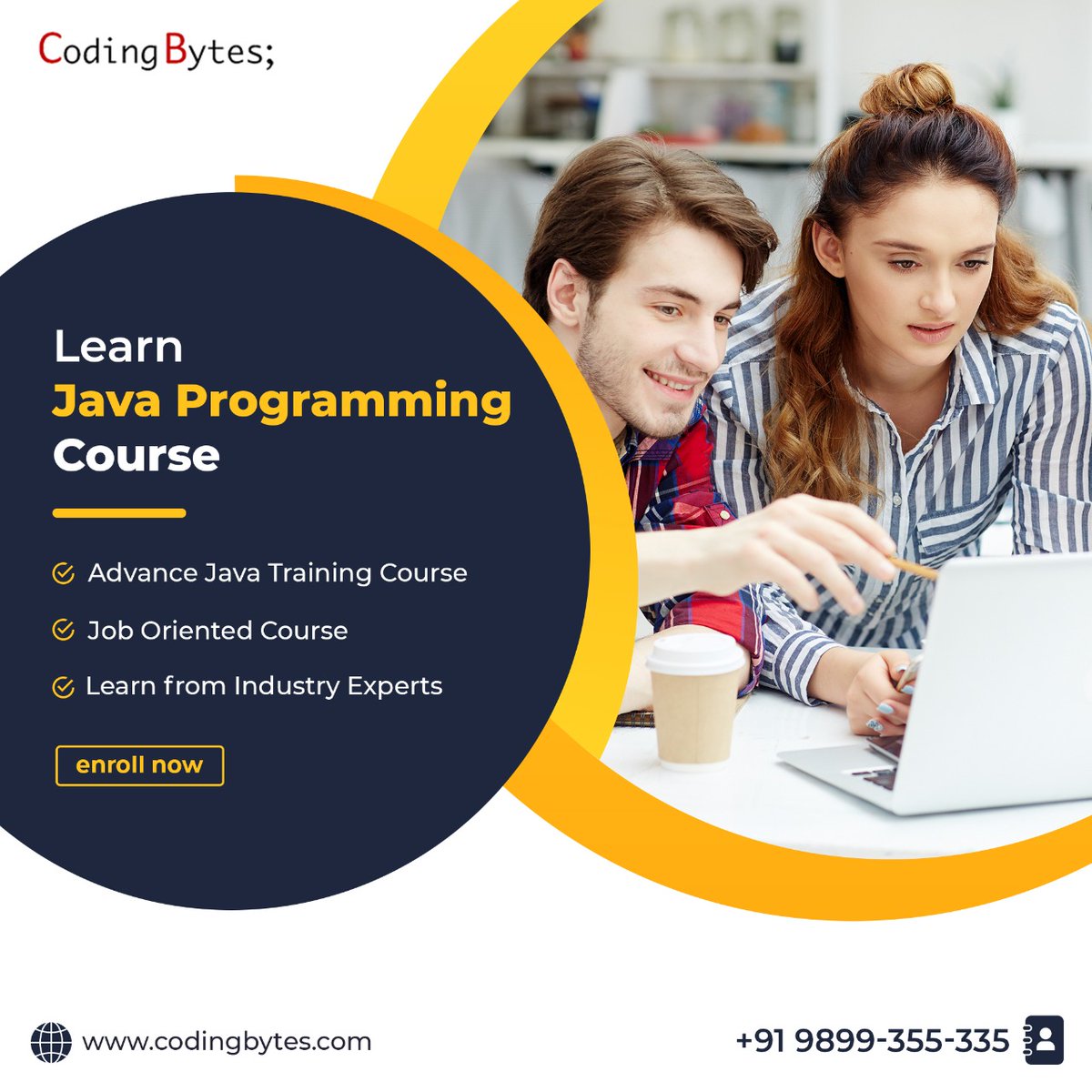 coding_bytes's tweet photo. Learn Java Programming from Coding Bytes
Book a Free Demo Class Now!

Call or Whatsapp: +91 9899-355-335

#javacourse #javatraining #javaprogramming #codingbytes https://t.co/QTAJqitbPc